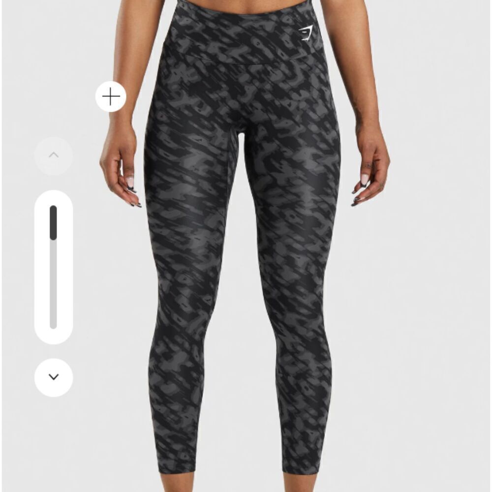 Gymshark Training Leggings Black‎ Gray Abstract Camo Print High Waist XS